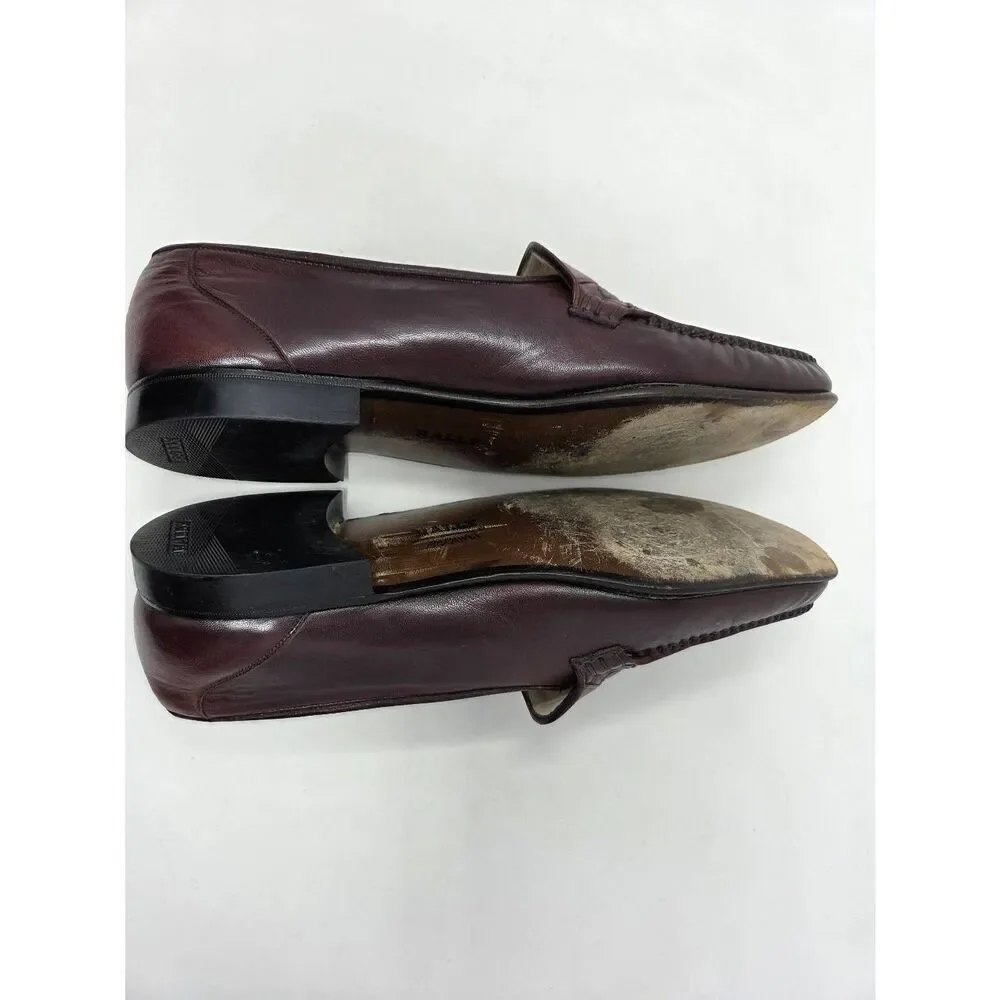 BALLY MADE IN SWITZERLAND MEN’S BROWN LEATHER BARNES DRESS LOAFERS US SIZE 12 M
